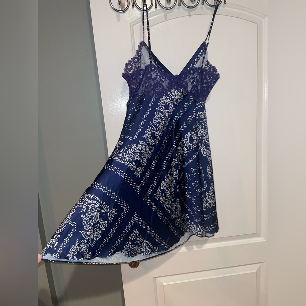 New! LoveShackFancy Etrune Blue and White Bow Mini Dress 💙 size 10 - Picture 9 of 12
